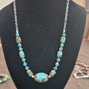 Turquoise Bead Necklace - Artisan Women Jewelry